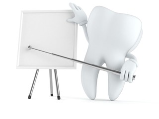 Sticker - Tooth character with blank whiteboard