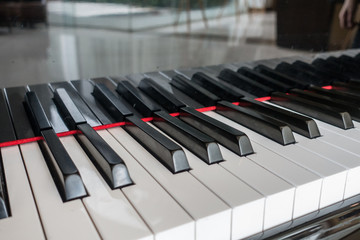 Close up of Piano keys.