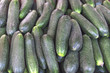 Fresh organic green cucumber vegetable on market