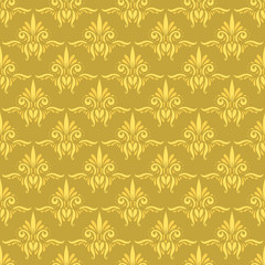 Wall Mural - Vector damask vintage seamless pattern background.