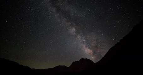 Wall Mural - the stars and milky way move across the night sky.