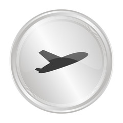 Poster - Flugzeug Reise - Verchromter Button