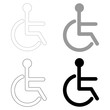 © Serhii - Sign of the disabled   the black and grey color set icon .
