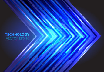 abstract blue light arrow power technology design modern futuristic background vector illustration.