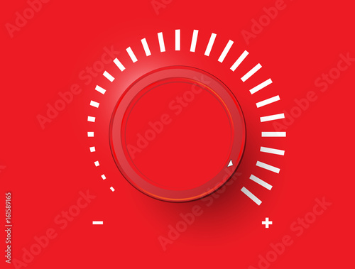 Fotografía Volume button, sound control, music knob with texture and scale