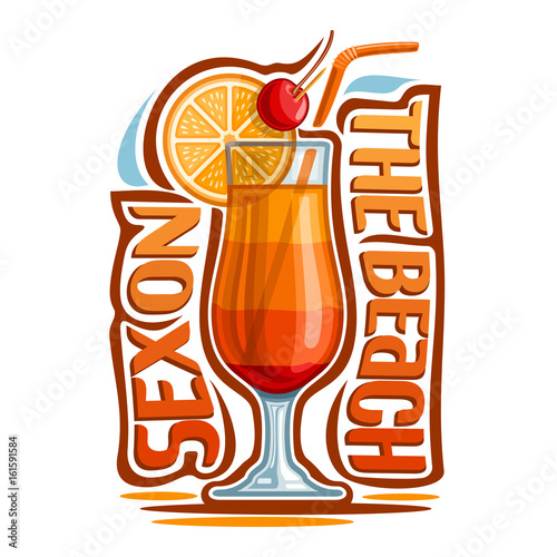 Vector Illustration Of Alcohol Cocktail Sex On The Beach