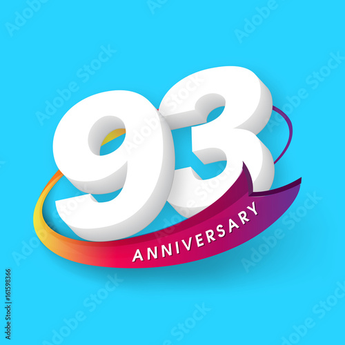 Fotografie, Obraz Anniversary emblems 93 anniversary template design
