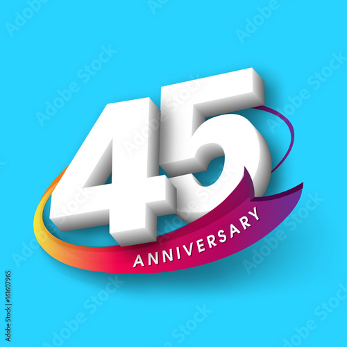 Photographie Anniversary emblems 45 anniversary template design
