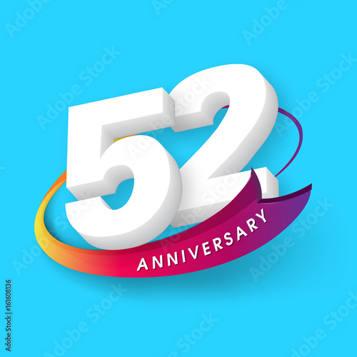 Fotografia Anniversary emblems 52 anniversary template design