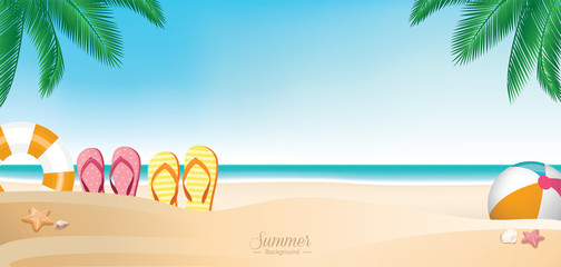 Colorful summer vacation beach banner background