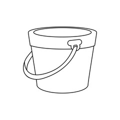 Sticker - isolated bucket of sand icon vector graphic illustration