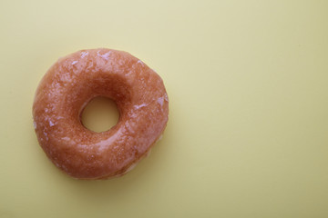 Top view glazed donut