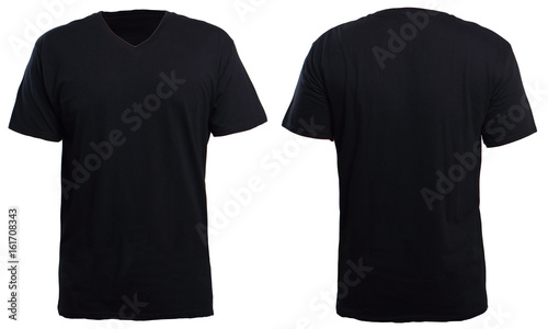 Download Black V-Neck Shirt Mock up Stock Photo | Adobe Stock