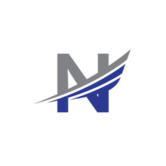 Poster - initial letter N logo wing