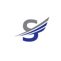 Sticker - initial letter S logo wing