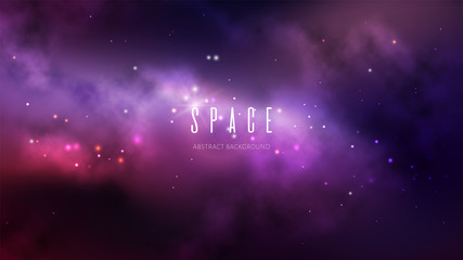 Wall Mural - vector space background with colorful nebula and bright stars.
