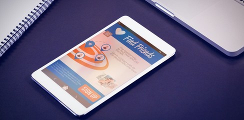 Poster - Composite 3d image of interface of chat application