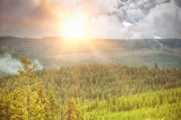 Wall Mural - Composite image of digitally generated image of storm clouds 