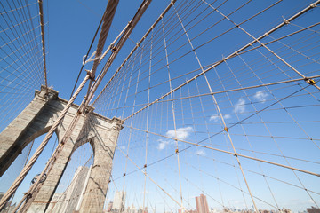 Wall Mural - Brooklyn Bridge: tower & steel cables