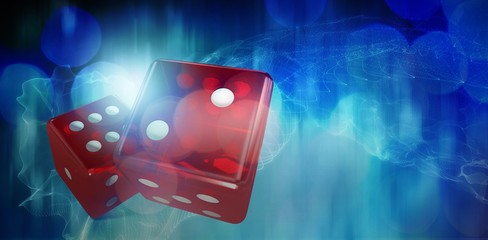 Poster - Composite image of digital 3d image of red dice