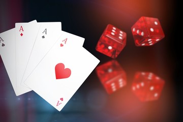 Poster - Composite 3d image of digital composite image playing cards