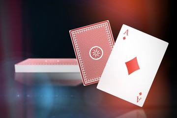Poster - Composite 3d image of ace of diamonds card