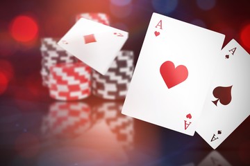 Poster - Composite 3d image of ace of hearts card