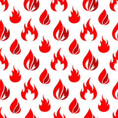 Canvas Print - Red fire seamless pattern design - flame seamless texture