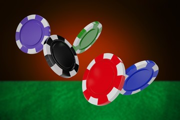 Poster - Composite image of illustration of 3d gambling chips