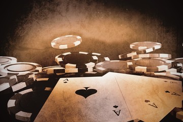 Poster - Composite 3d image of vector image playing cards
