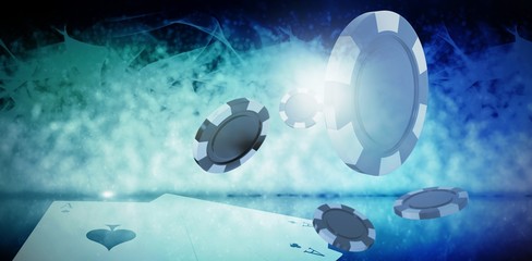 Poster - composite image of vector image of 3d gambling chips