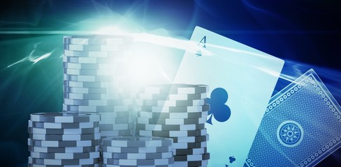 Poster - composite image of vector 3d image of gambling chips