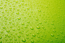 Green Water Drops Background