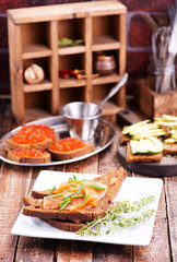 Wall Mural - bread with salmon