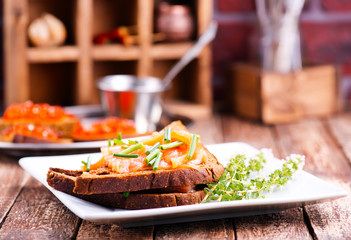 Wall Mural - bread with salmon