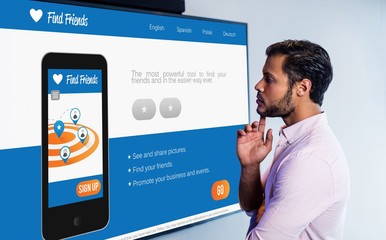 Poster - Composite 3d image of interface of chat application