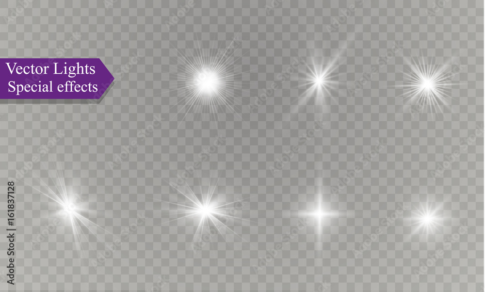 star on a transparent background,light effect,vector illustration. burst with sparkles. - obrazy, fototapety, plakaty 
