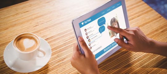 Poster - Composite 3d image of interface of chat application