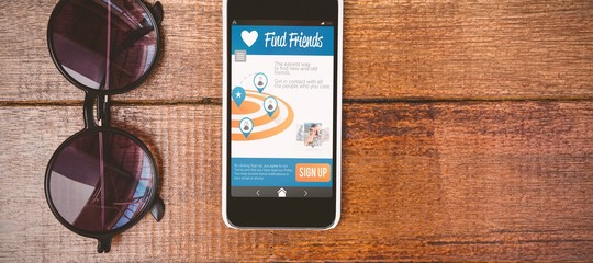 Poster - Composite 3d image of interface of chat application