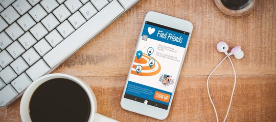 Poster - Composite 3d image of interface of chat application