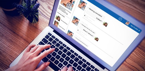 Poster - Composite 3d image of interface of chat application