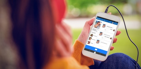 Poster - Composite 3d image of interface of chat application