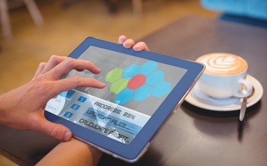 Poster - Composite 3d image of application interface