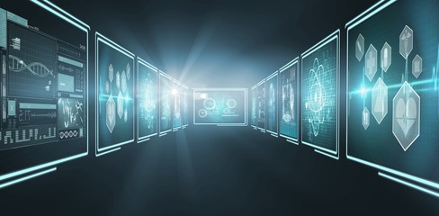 Composite 3d image of different application interface