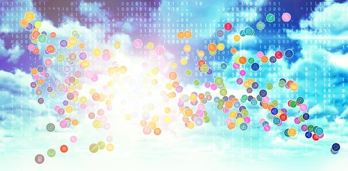 Poster - Composite 3d image of technology icons