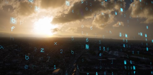 Poster - composite 3d image of virus background