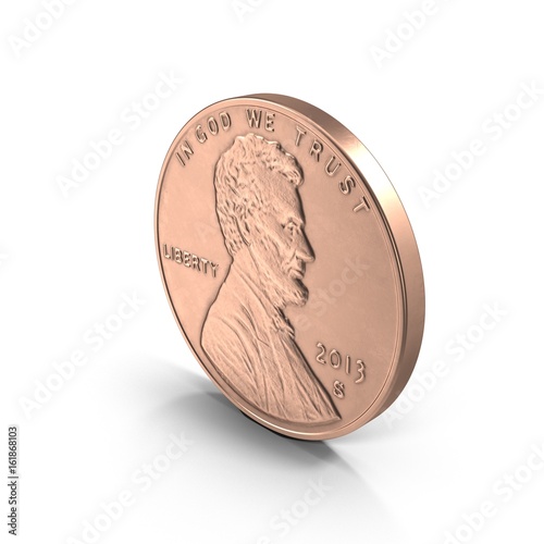Cuadros en Lienzo Lincoln penny on white. 3D illustration