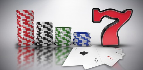 Poster - Composite image of composite image of 3d number seven