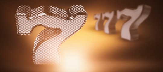 Poster - Composite image of 3d image of number seven