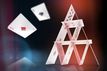 Poster - Composite image of 3d image of card castle
